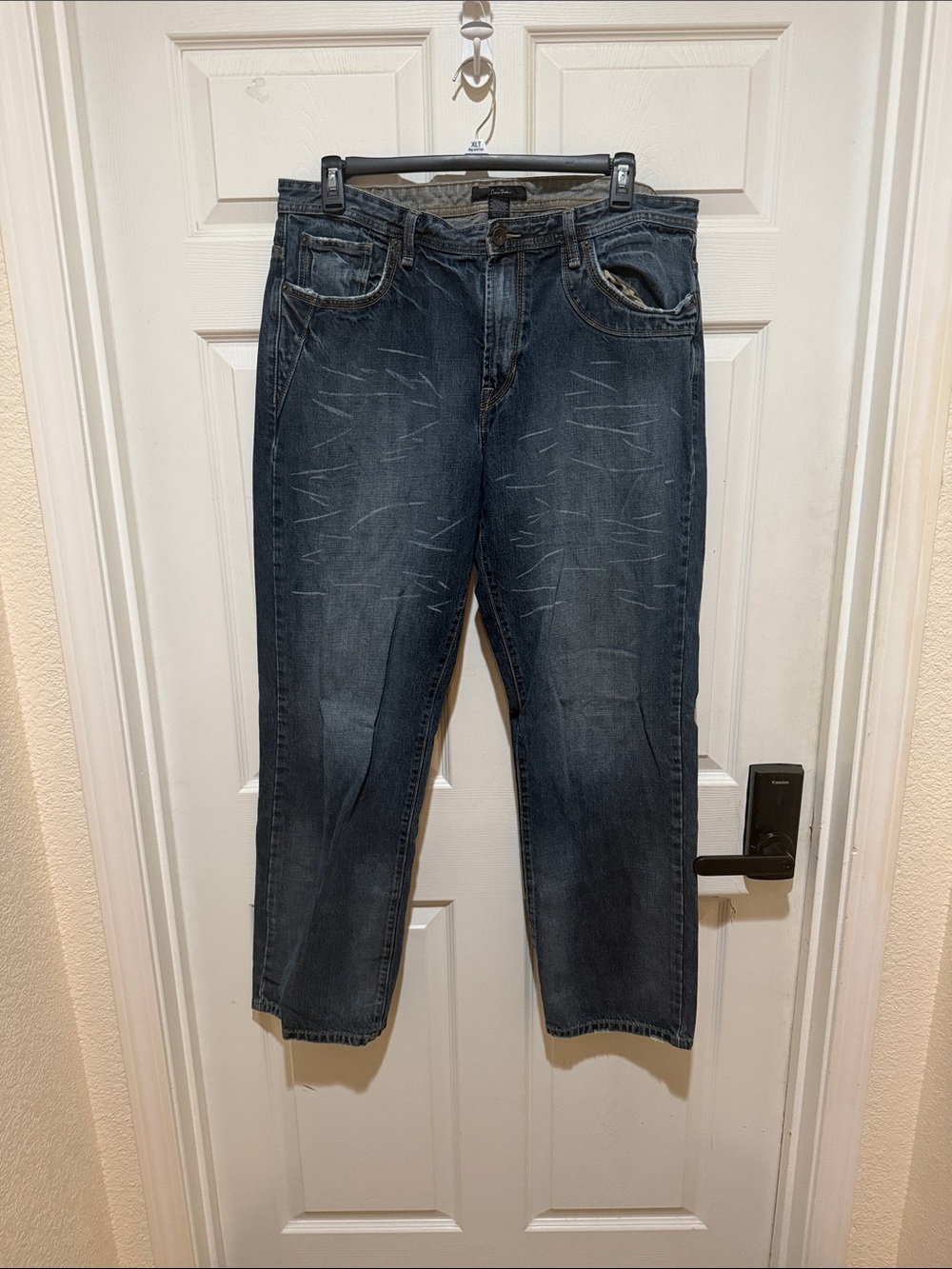 Sean John Men's Faded Blue Straight Jeans